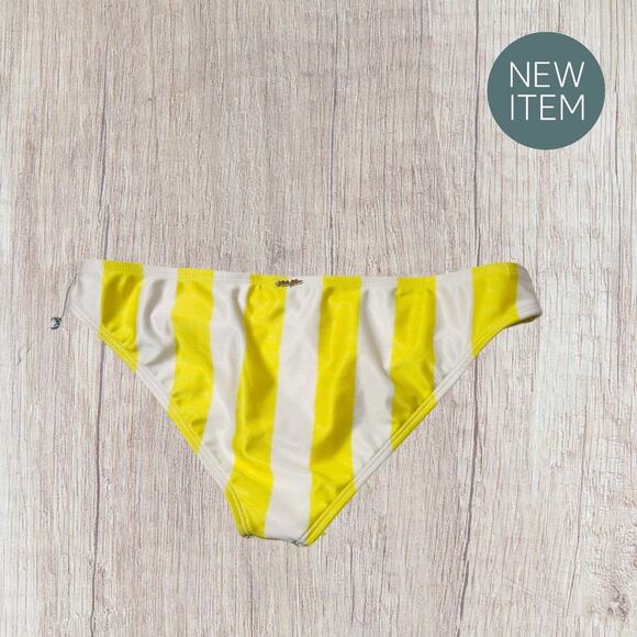 NEW WILDFOX Yellow Stripe Hipster Bikini‎ Bottom Women's Size Small - Picture 8 of 9